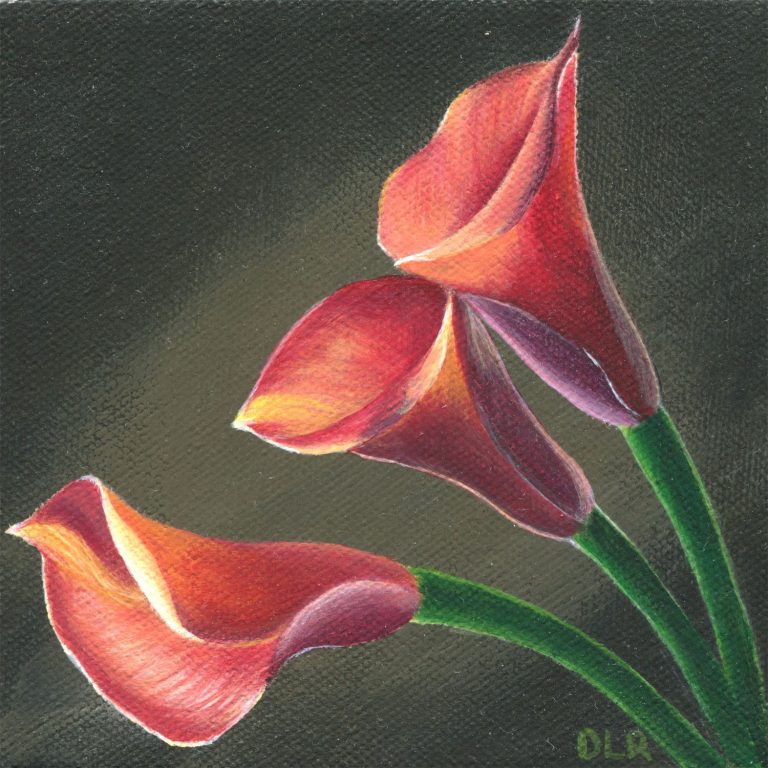 Calla Lilies Acrylic Painting Diana Ranstrom Art