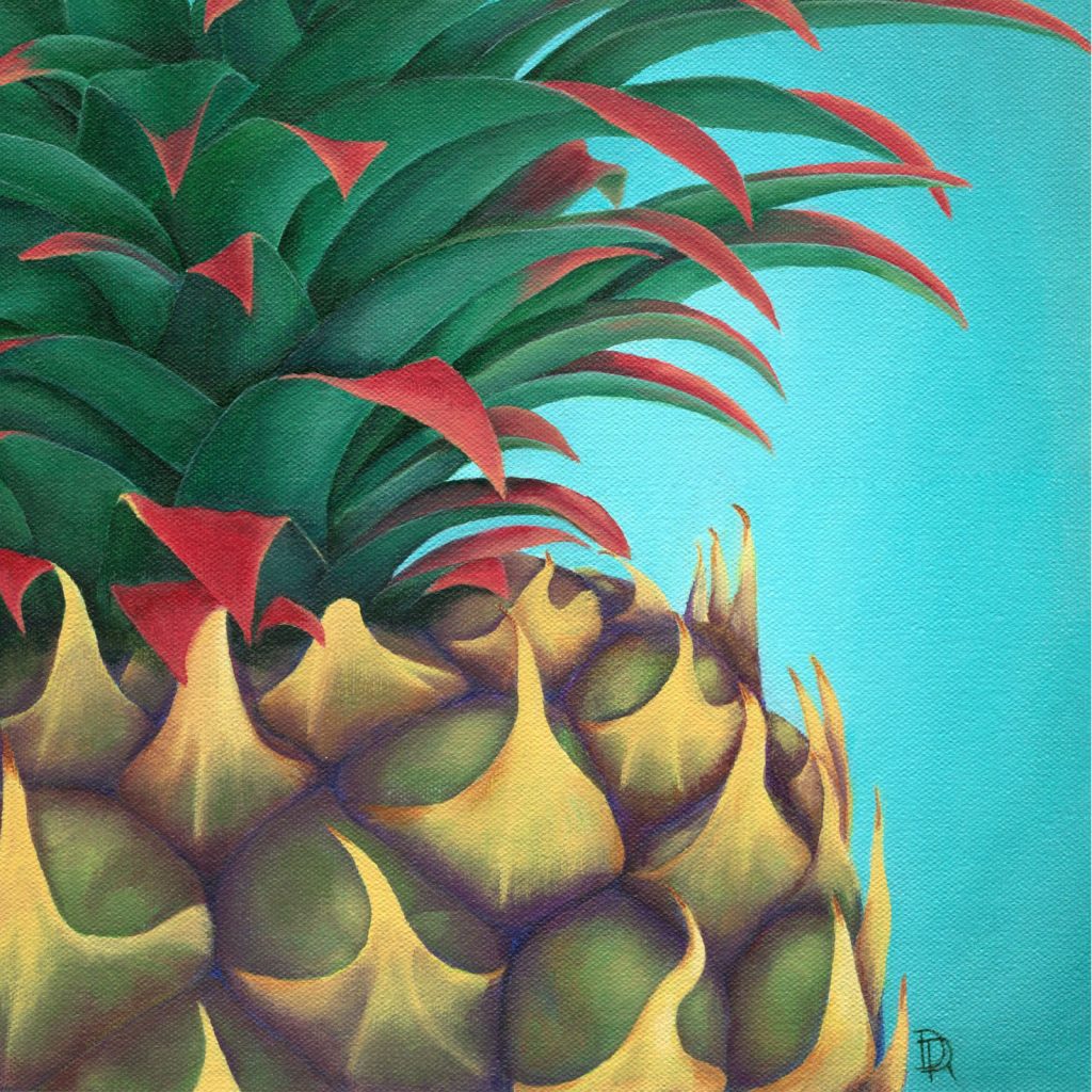 Pineapple acrylic painting