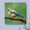 blue titmouse painting