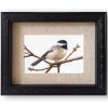 chickadee watercolor framed