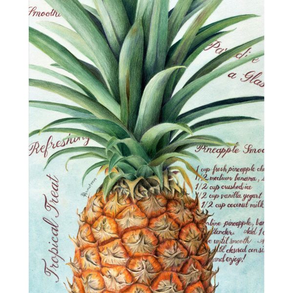pineapple colored pencil drawing