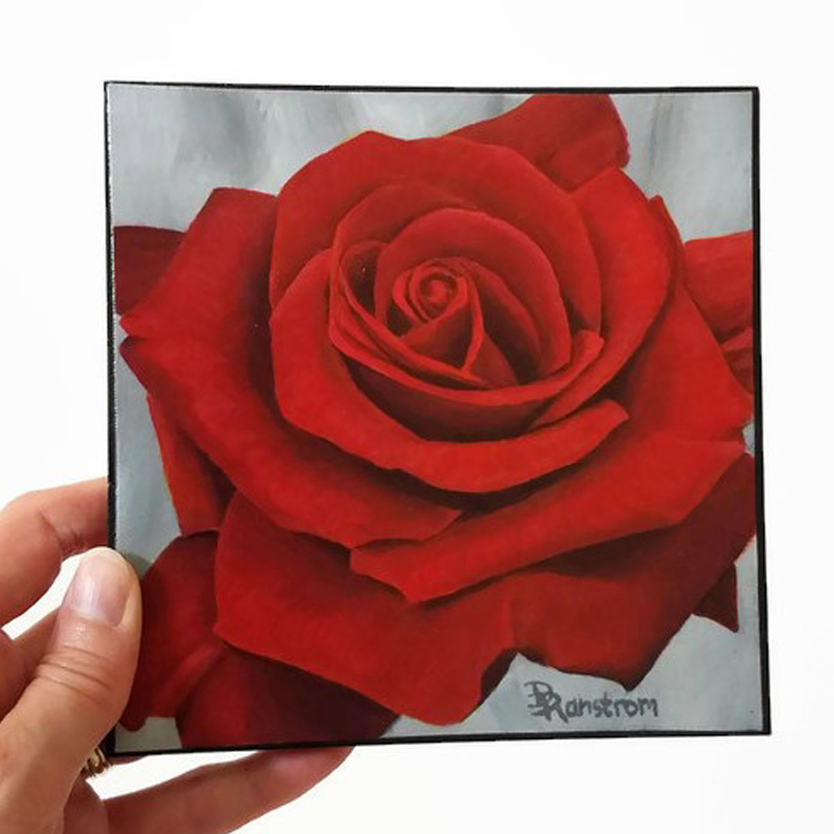 Red Rose Acrylic Painting - Diana Ranstrom Art