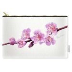 Zipper pouch with cherry blossom design